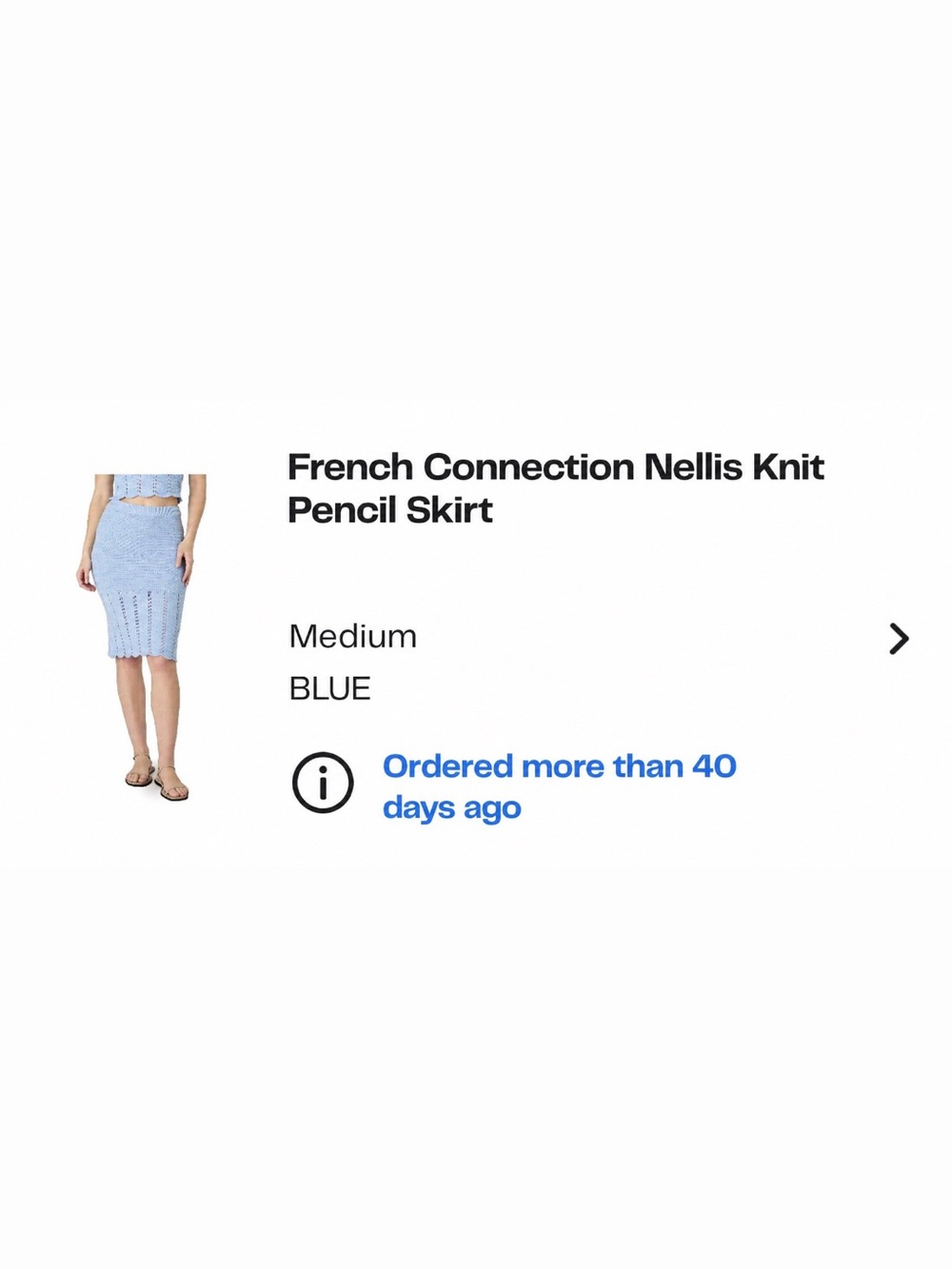 French Connection Light Blue Knit Midi Pencil Skirt